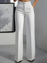 Women's High Waist Wide Leg Trousers with Side Pockets