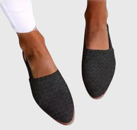 Women's Woven Leather Pointed Toe Slip-On Mules