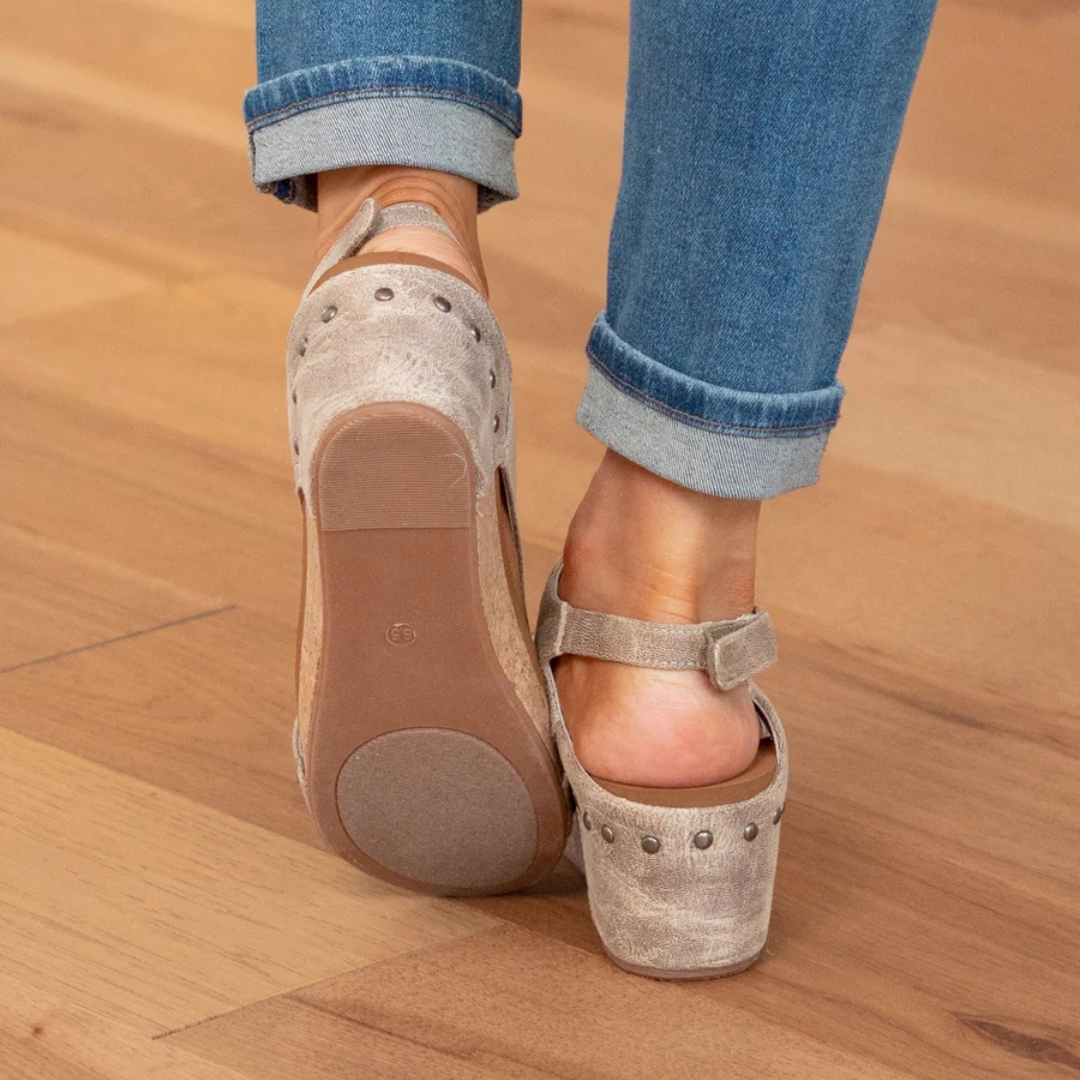Women's Wedges with Open Toe and Slingback Strap