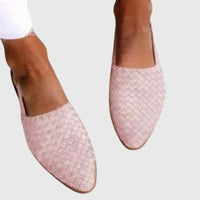 Women's Woven Leather Pointed Toe Slip-On Mules