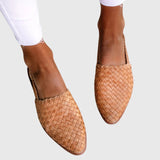Women's Woven Leather Pointed Toe Slip-On Mules
