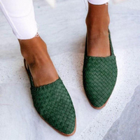 Women's Woven Loafers with Pointed Toe and Slingback Strap