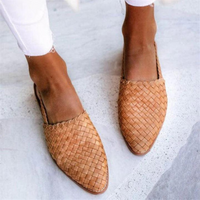 Women's Woven Loafers with Pointed Toe and Slingback Strap