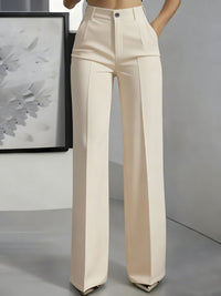 Women's High Waist Wide Leg Trousers with Side Pockets