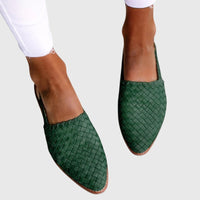 Women's Woven Leather Pointed Toe Slip-On Mules