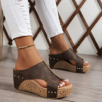 Women's Wedge Sandals with Open Toe and Platform Sole