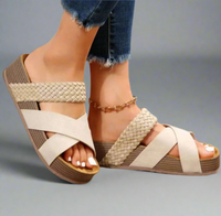 Women's Wedges with Woven Strap and Open Toe