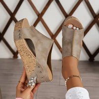 Women's Wedge Sandals with Open Toe and Platform Sole