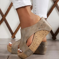 Women's Wedge Sandals with Open Toe and Platform Sole