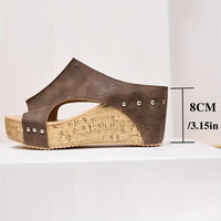 Women's Wedge Sandals with Open Toe and Platform Sole