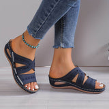 Women's Wedge Sandals with Slip On and Open Toe