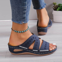 Women's Wedge Sandals with Slip On and Open Toe