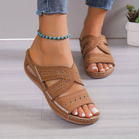 Women's Wedge Sandals with Slip On and Open Toe