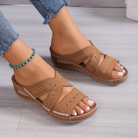 Women's Wedge Sandals with Slip On and Open Toe