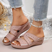 Women's Wedge Sandals with Slip On and Open Toe