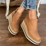 Women's Wedge Boots with Slip On and Platform Sole