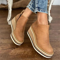 Women's Wedge Boots with Slip On and Platform Sole