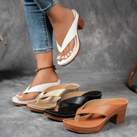 Women's Wedges with Thong Strap and Platform Sole