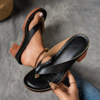 Women's Wedges with Thong Strap and Platform Sole