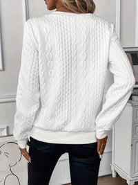 Women's Zip Up Tops with Cable Knit and Long Sleeves