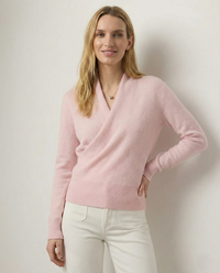 Women's Wrap Tops with V Neckline and Long Sleeves