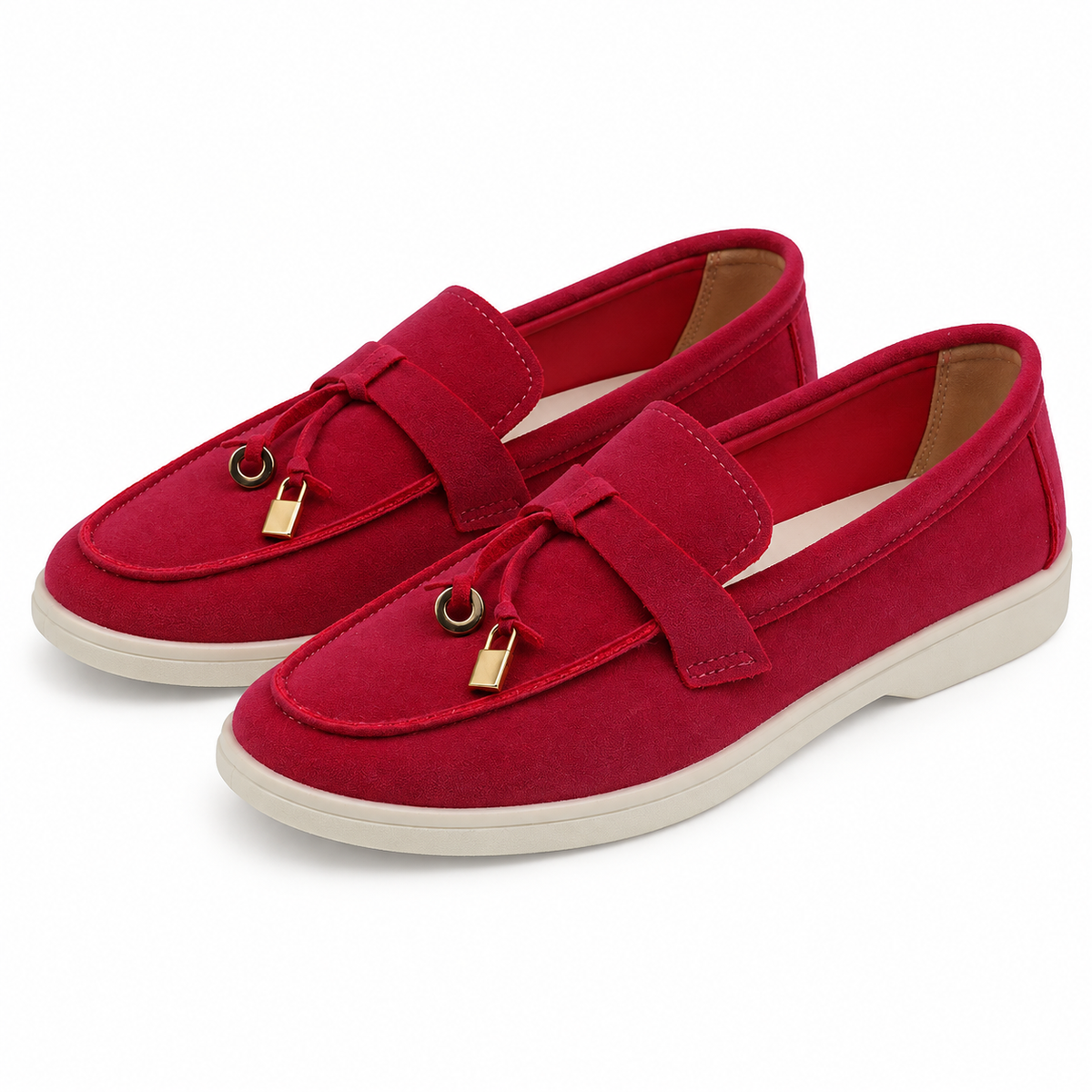 Men's Suede Metal Buckle Loafers with Smart Finish