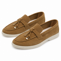 Men's Suede Metal Buckle Loafers with Smart Finish