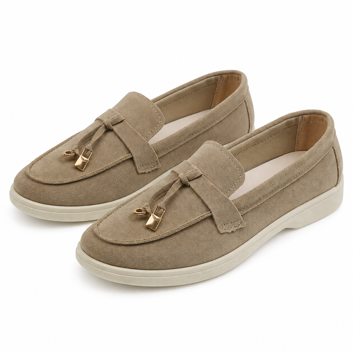 Men's Suede Metal Buckle Loafers with Smart Finish