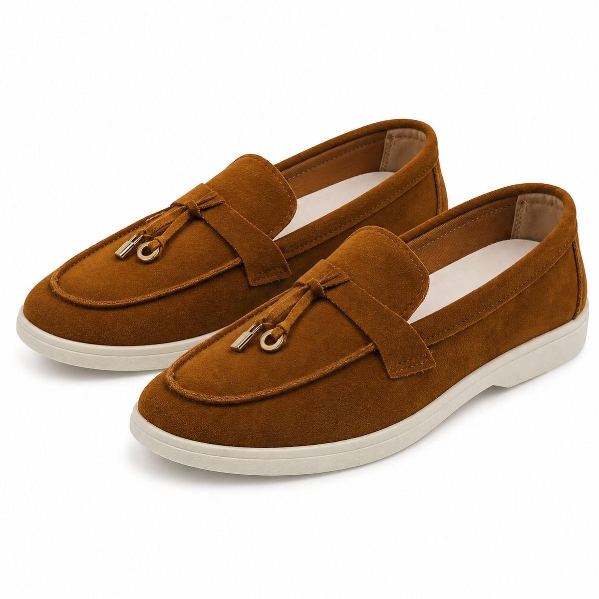 Men's Suede Metal Buckle Loafers with Smart Finish