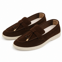 Men's Suede Metal Buckle Loafers with Smart Finish