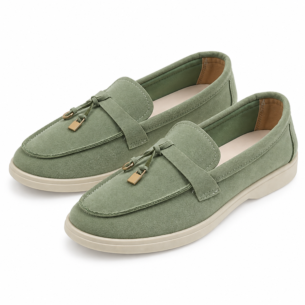 Men's Suede Metal Buckle Loafers with Smart Finish