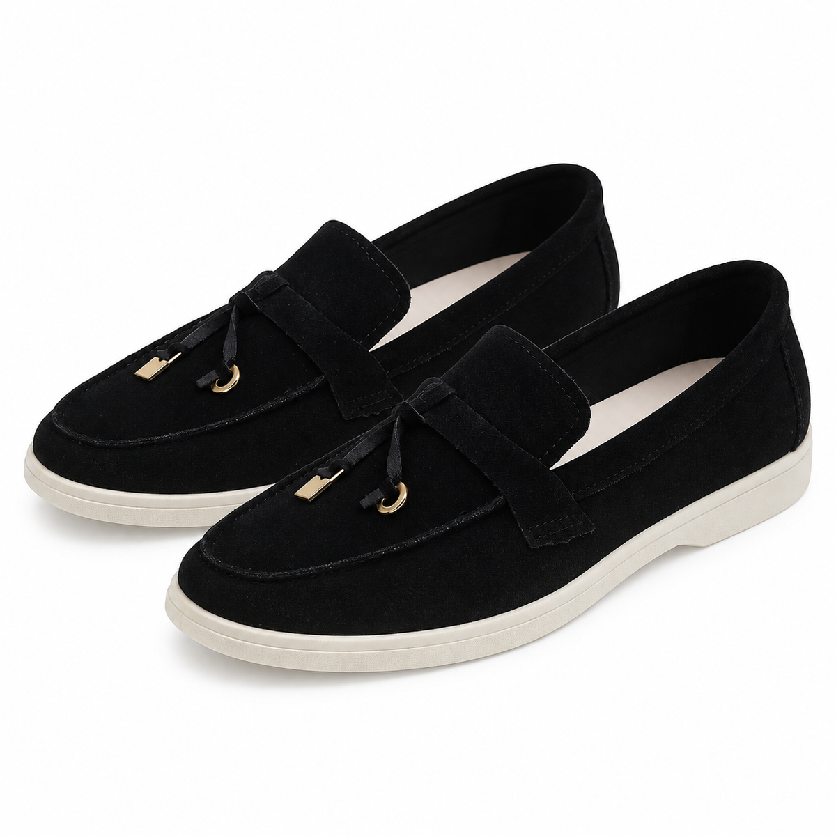 Men's Suede Metal Buckle Loafers with Smart Finish