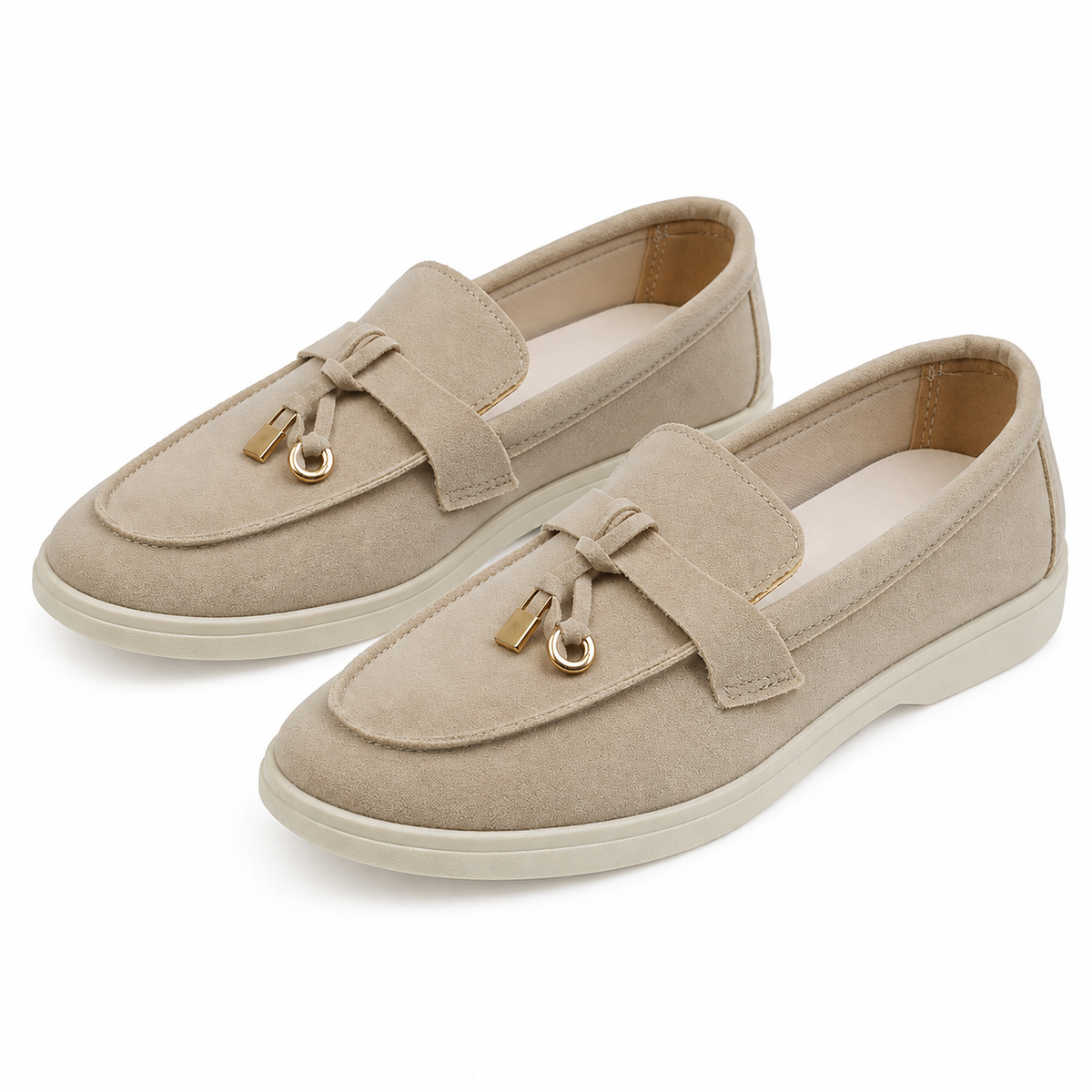 Men's Suede Metal Buckle Loafers with Smart Finish