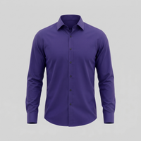 Men's Slim Fit Long-Sleeve Dress Shirt with Point Collar View 51