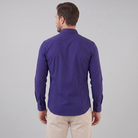 Men's Slim Fit Long-Sleeve Dress Shirt with Point Collar View 54