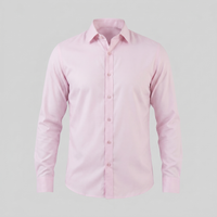 Men's Slim Fit Long-Sleeve Dress Shirt with Point Collar View 56