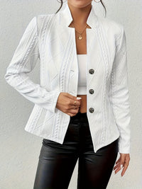 Women's Jacket with Button Front and Fitted Waist