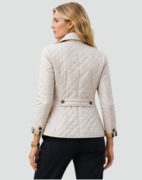 Women's Windbreaker with Quilted Design and Button Fastening