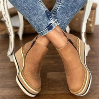 Women's Wedge Boots with Slip On and Platform Sole