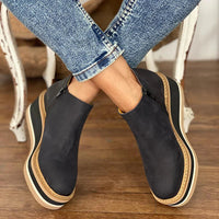 Women's Wedge Boots with Slip On and Platform Sole