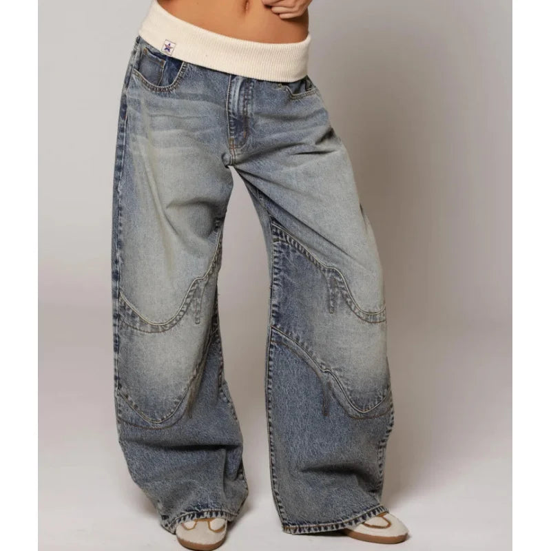 Women's Wide Leg Denim Jeans with High Waist