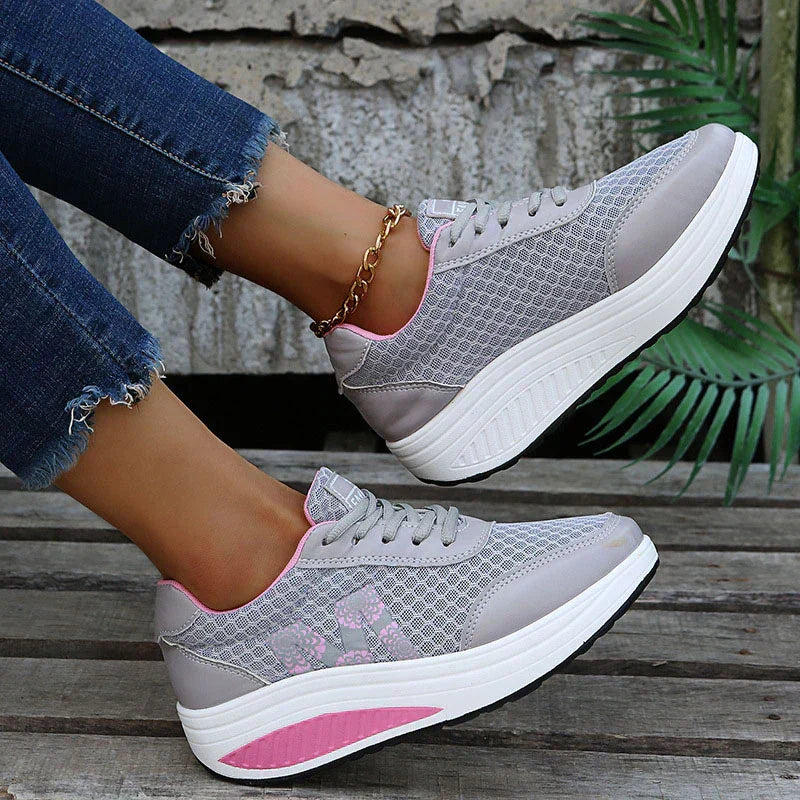 Women's Trainers with Lace Up and Platform Sole