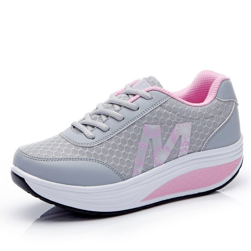 Women's Trainers with Lace Up and Platform Sole