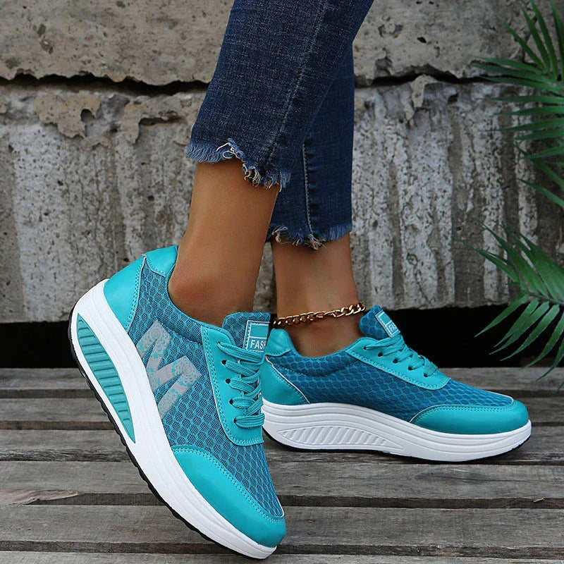 Women's Trainers with Lace Up and Platform Sole