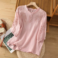 Women's Tops with V Neckline and Puff Sleeves