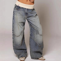 Women's Wide Leg Denim Jeans with High Waist