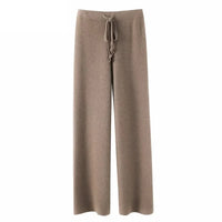 Women's Wide Leg Trousers with Drawstring Waist and Side Pockets