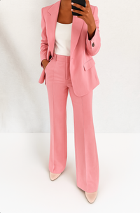 Women's Tailored Set with Blazer and Straight Leg Trousers