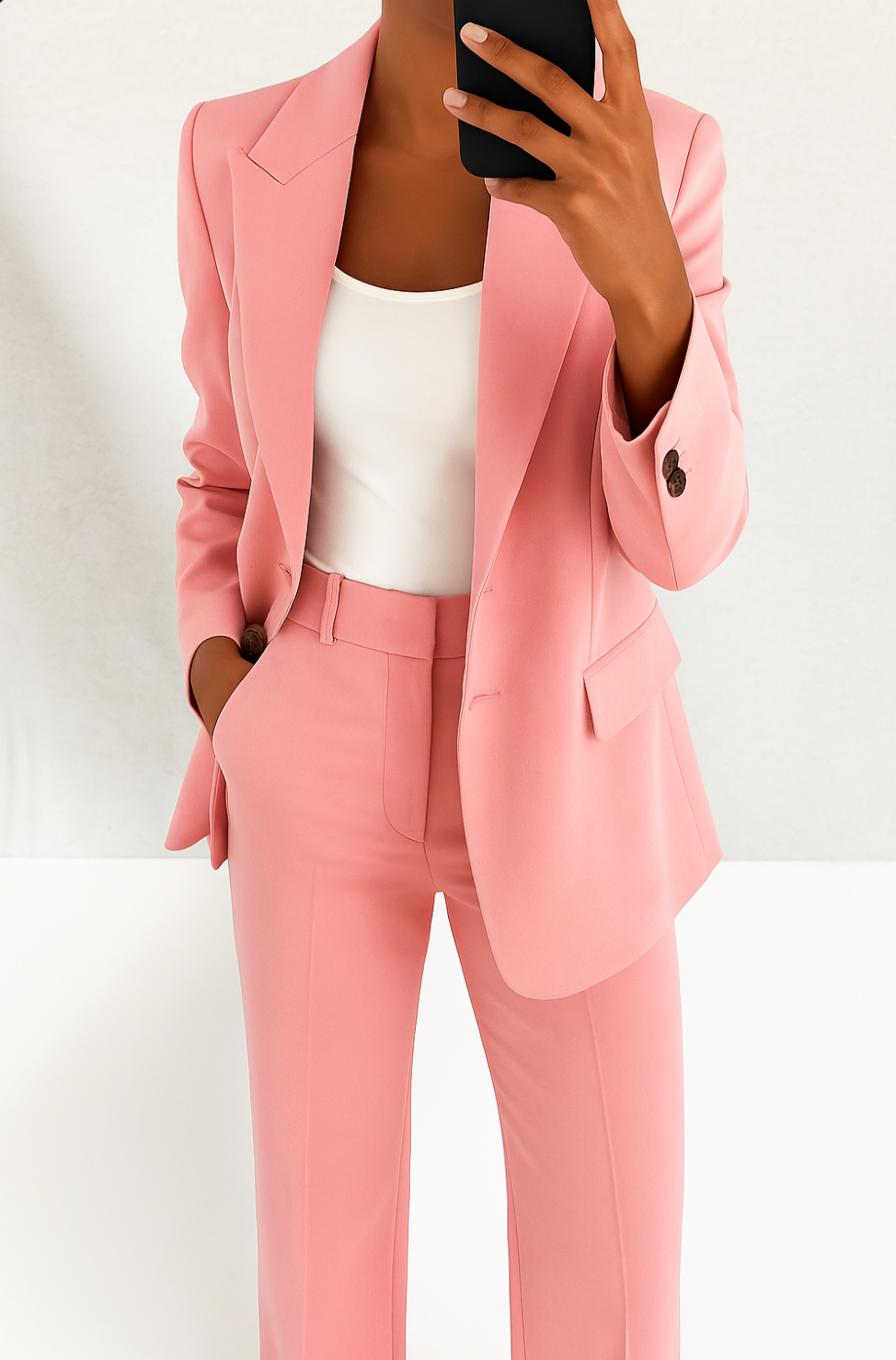Women's Tailored Set with Blazer and Straight Leg Trousers