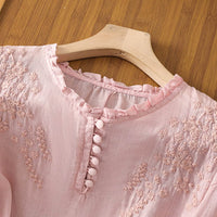 Women's Tops with V Neckline and Puff Sleeves